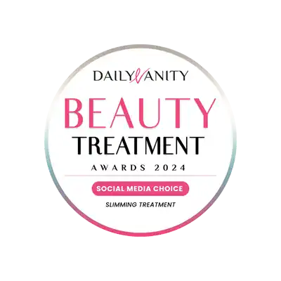 Daily Vanity Beauty Treatment Awards 2024 social media choice badge, highlighting skincare recognition.